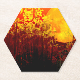 Digitaal verlicht bamboonschilderij kartonnen onderzetters