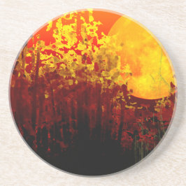 Digitaal verlicht bamboonschilderij zandsteen onderzetter