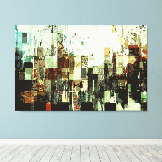 Digitaal verval canvas afdruk (Insitu (Houten vloer))