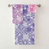 Digitaal Violet Pixelated Little Squares Bad Handdoek (Insitu)