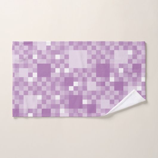 Digitaal Violet Pixelated Little Squares Bad Handdoek (Handdoek)