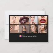 Digitaal visitekaartje 8 foto's QR-code Zwarte kaa Kaart (Voorkant)