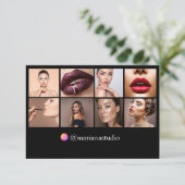 Digitaal visitekaartje 8 foto's QR-code Zwarte kaa Kaart (Staand voorkant)