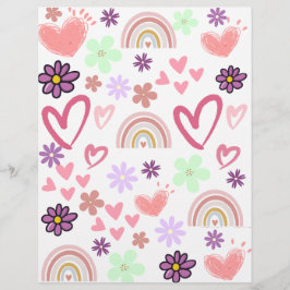 Digitaal Waterkleur Bloem Krabpapier