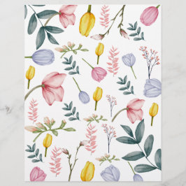 Digitaal Waterverf Bloem Krabpapier