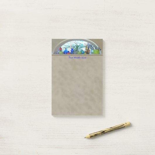 Digitaal Waterverf halve maan Post-it® Notes (Op bureau)