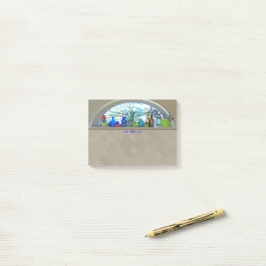 Digitaal Waterverf halve maan Post-it® Notes (Op bureau)