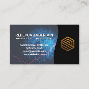 Digitaal Wereldbol   Modern Gold Corporate Logo Visitekaartje