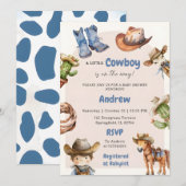 Digitaal  Western Boy Baby shower Kaart (Voorkant / Achterkant)