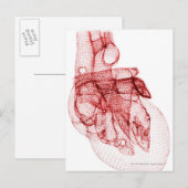 Digitaal wireframe van het menselijk hart briefkaart (Voorkant / Achterkant)