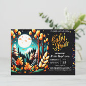 Digitaal Woodland Digitaal bewerkbaar Baby shower Kaart (Staand voorkant)