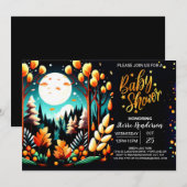 Digitaal Woodland Digitaal bewerkbaar Baby shower Kaart (Voorkant / Achterkant)