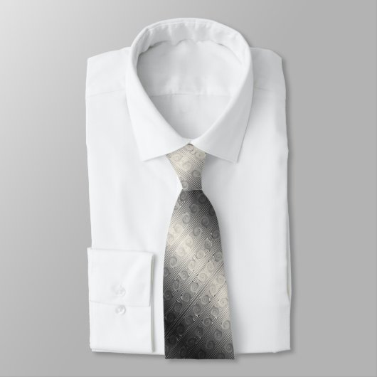 Digitaal zilver en cream Roman Ionic Column Design Stropdas (Gebonden)