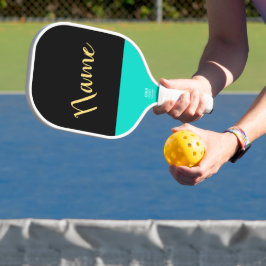 Digitaal zwart, driekwart handschrift lichte Blauw Pickleball Paddle