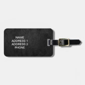Digitaal zwart leder bagagelabel (Voorkant horizontaal)
