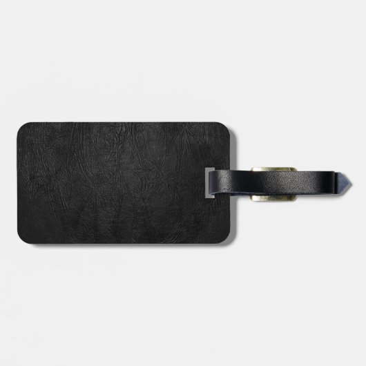 Digitaal zwart leder bagagelabel (Achterkant horizontaal)