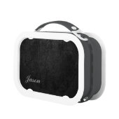 Digitaal zwart leder (monogrammed) lunchbox (Links)