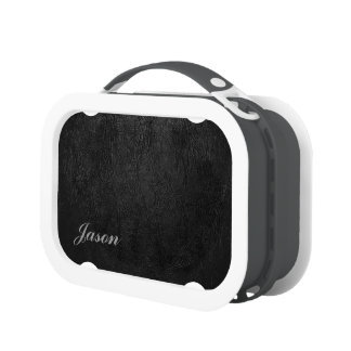 Digitaal zwart leder (monogrammed) lunchbox