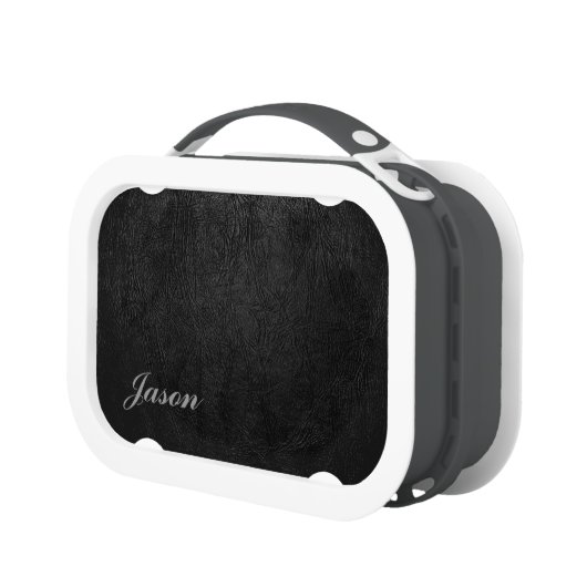 Digitaal zwart leder (monogrammed) lunchbox (Links)