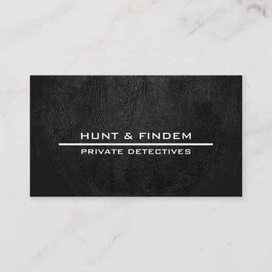 Digitaal zwart leder visitekaartje (Voorkant)