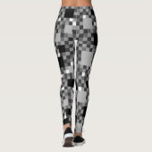 Digitaal zwart, pixelated Little Squares Leggings (Achterkant)
