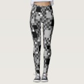 Digitaal zwart, pixelated Little Squares Leggings (Voorkant)