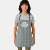 Digitaal zwembad Aqua en Dusty Pink Pattern Schort (Insitu)