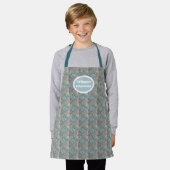 Digitaal zwembad Aqua en Dusty Pink Pattern Schort (Gedragen)