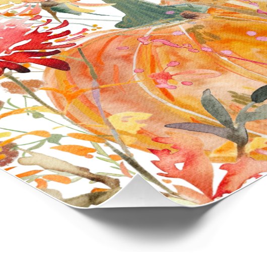 DIGITAL 60th Birthday Pumpkin Wildflower Welkom Perfect Poster (Hoek)