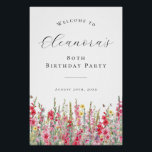 DIGITAL 80th Birthday August Geboorte Bloem Welkom Perfect Poster<br><div class="desc">Elegante zomerse waterverf roze gladiolen bloemen creëer een prachtige bloemrand aan de onderkant van dit verjaardagsfeest welkom tafelblad voetstuk teken. Gladiolus bloemen zijn de juli geboorte bloem die kracht en liefde betekenen. Een trendy lettercombinatie geeft het een moderne esthetiek. Alle tekst is bewerkbaar.</div>