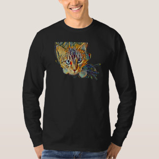 Digital Abstract Painting Of A Cat 10 T-shirt