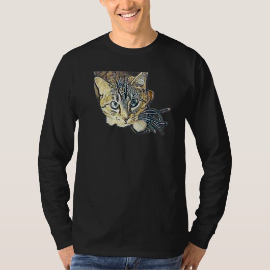 Digital Abstract Painting Of A Cat 8 T-shirt (Voorkant)