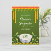 Digital Annaprashan nodigt Rice feeding uit Kaart (Staand voorkant)