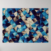 Digital art abstract pattern. Abstract blue image Poster (Voorkant)