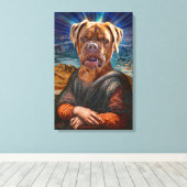 Digital ART - BULLDOG MONA LISA Canvas Afdruk (Insitu (Houten vloer))