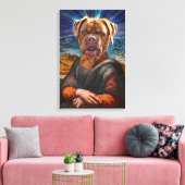 Digital ART - BULLDOG MONA LISA Canvas Afdruk (Insitu (Woonkamer))