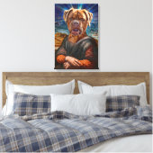 Digital ART - BULLDOG MONA LISA Canvas Afdruk (Insitu (Slaapkamer))