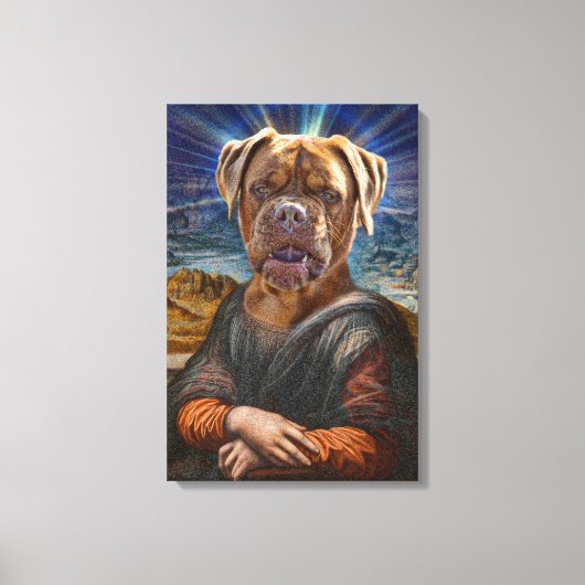 Digital ART - BULLDOG MONA LISA Canvas Afdruk (Voorkant)