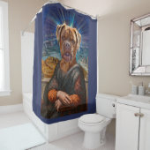 Digital ART - BULLDOG MONA LISA Douchegordijn (In situ)