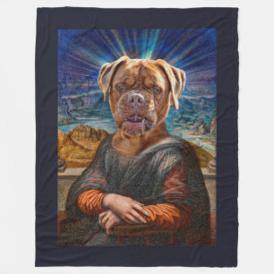 Digital ART - BULLDOG MONA LISA Fleece Deken