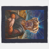 Digital ART - BULLDOG MONA LISA Fleece Deken (Voorkant (Horizontaal))