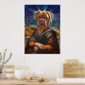 Digital ART - BULLDOG MONA LISA Poster (Keuken)