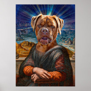 Digital ART - BULLDOG MONA LISA Poster