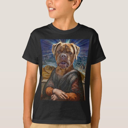 Digital ART - BULLDOG MONA LISA T-shirt (Voorkant)