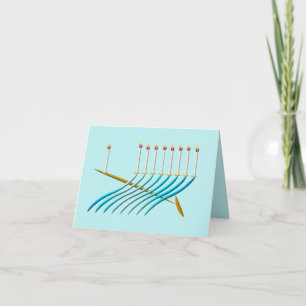 Digital Art Chanukah Menorah (Chanukiah) Feestdagen Kaart
