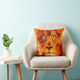 Digital Art Flaming Lion Kussen