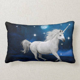 Digital Art Print Moonlight Unicorn Pillow Kussen