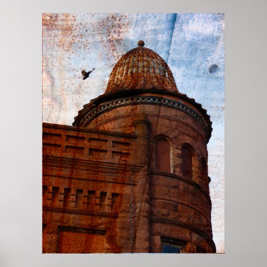 Digital Art Rust Building Poster (Voorkant)