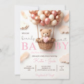 Digital Baby Girl Shower Invitation Template, Edit Kaart (Voorkant)