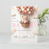 Digital Baby Girl Shower Invitation Template, Edit Kaart (Staand voorkant)